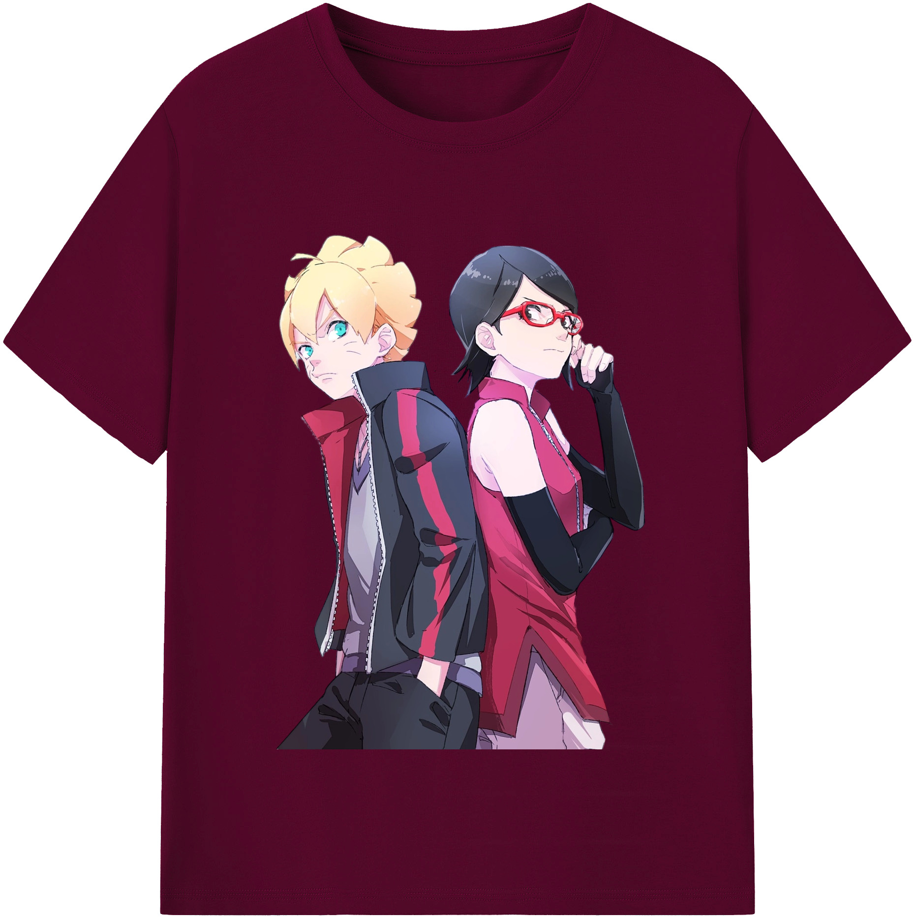 （画像用） NARUTO -ナルト- うちは サラダ Uchiha Sarada レディースカジュアルプリントTシャツ（綿100％）